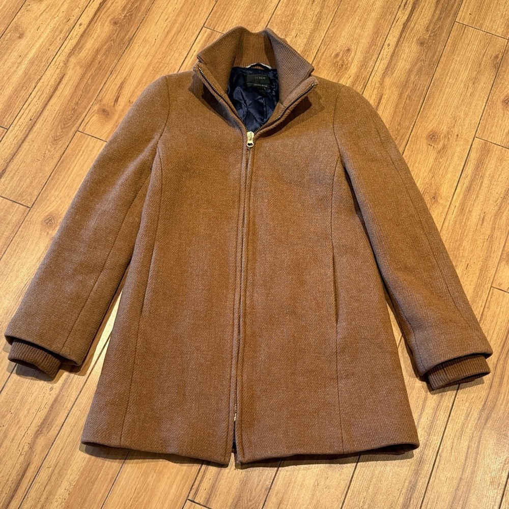 J. Crew Lodge Coat Italian Wool Heather Acorn Size 4